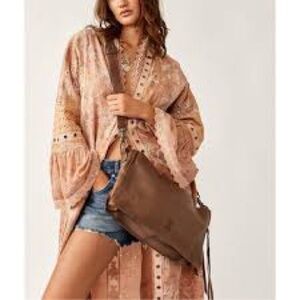 We The Free Brown Leather Crossbody Shoulder Bag